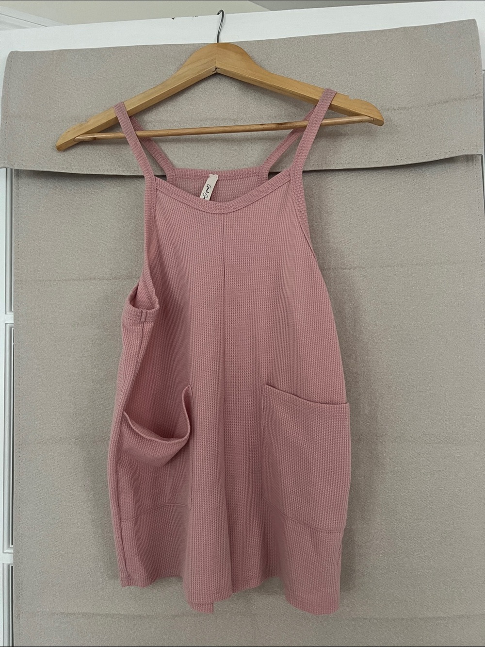 Pretty in Pink BUNDLE Hayden Cream and Mauve Striped DRESS & Mauve/pink romper - Picture 4 of 5
